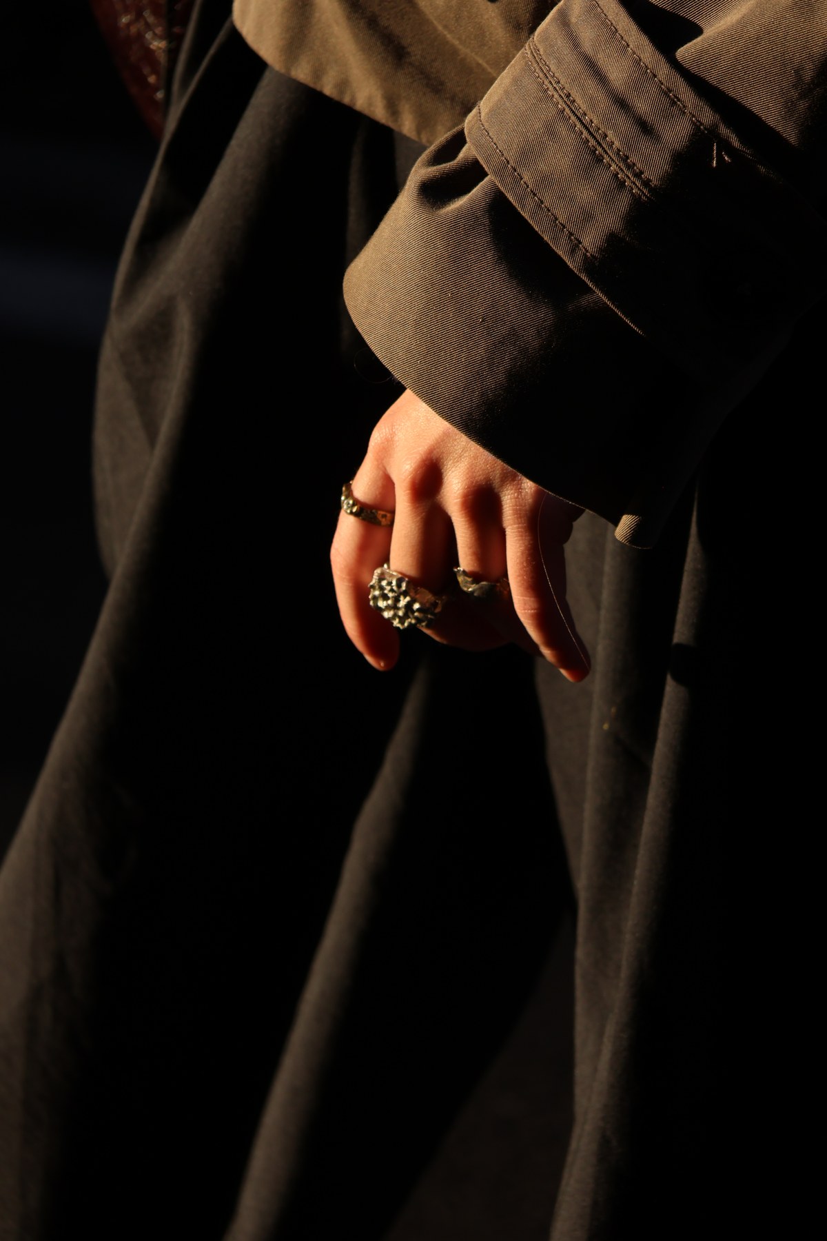 Ring, worn, dark editorial shot