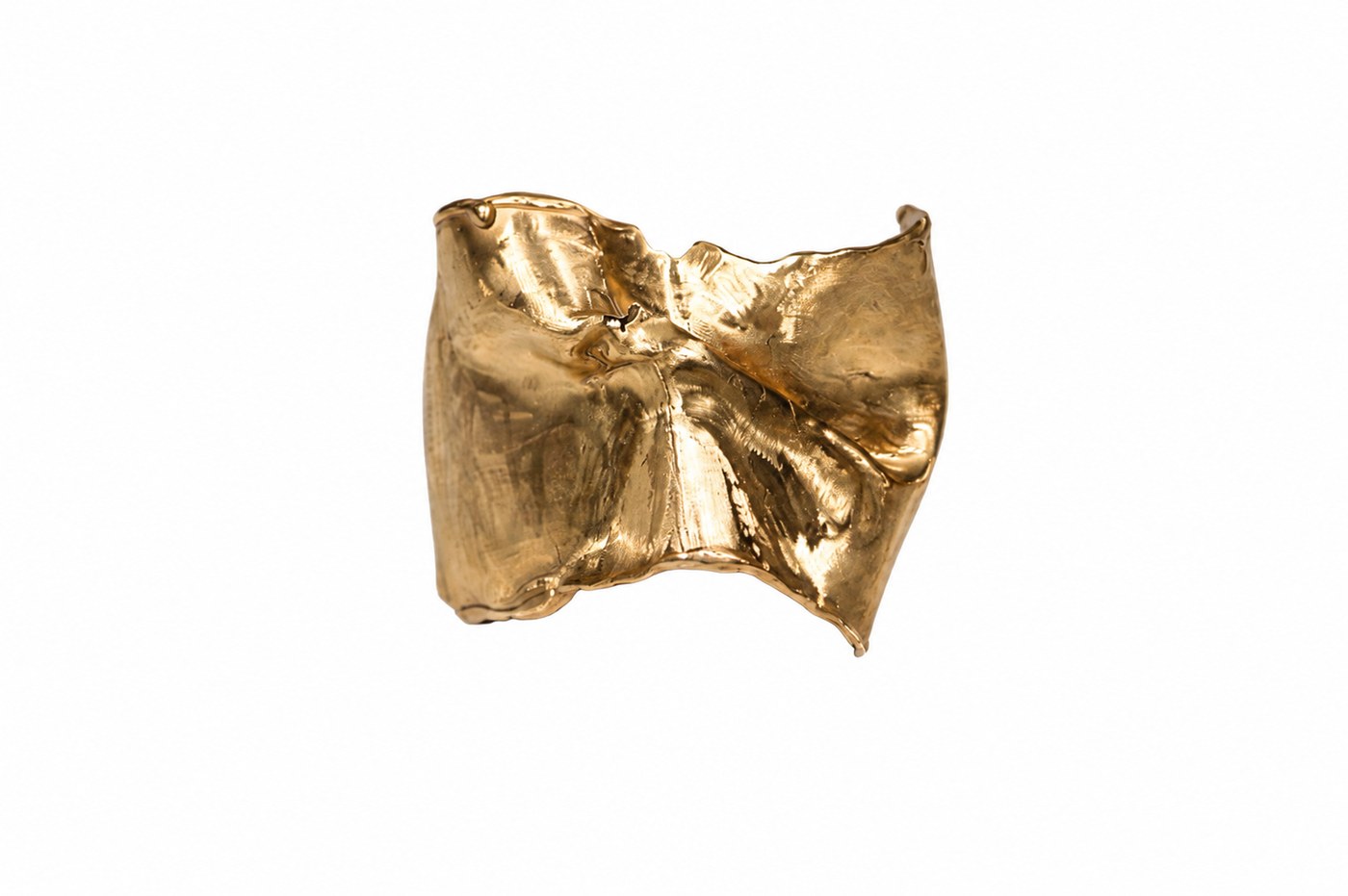 Sculptural bronze cuff